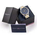 Tommy Hilfiger Easton 1710432 férfi karóra, kék számlap, 44 mm, 5 ATM, acél szíj