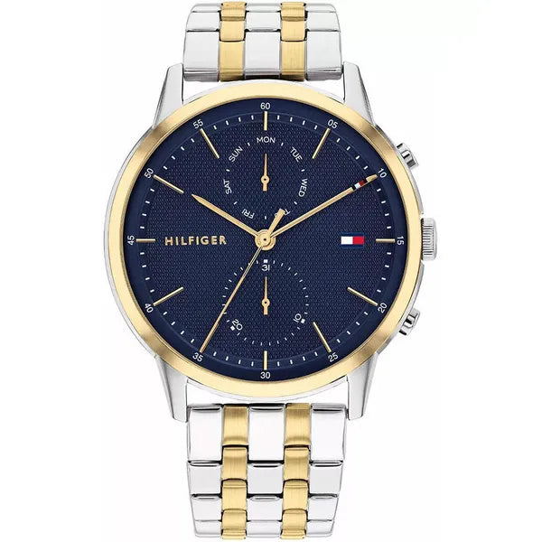 Tommy Hilfiger Easton 1710432 férfi karóra, kék számlap, 44 mm, 5 ATM, acél szíj