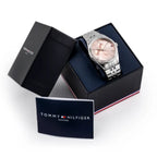 Tommy Hilfiger Monica női karóra, kvarc, 38 mm, ezüst acél, rózsaszín, WR30