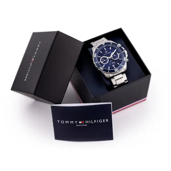 Tommy Hilfiger Jordan 1792094 férfi karóra, acél, kék számlap, 5 ATM