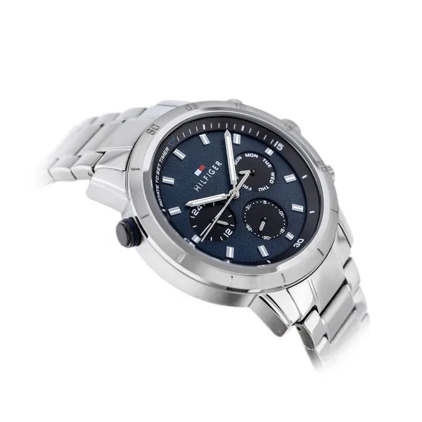 Tommy Hilfiger Troy 1792104 férfi karóra, acél szíj, kék számlap, 47 mm, 5 ATM