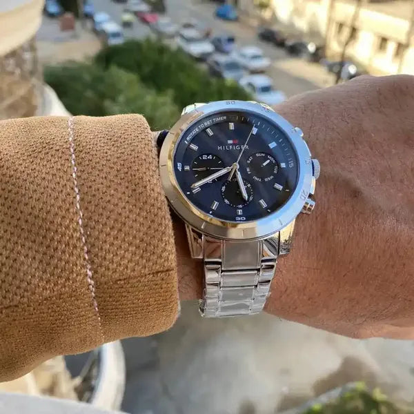 Tommy Hilfiger Troy 1792104 férfi karóra, acél szíj, kék számlap, 47 mm, 5 ATM