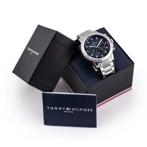 Tommy Hilfiger Troy 1792104 férfi karóra, acél szíj, kék számlap, 47 mm, 5 ATM