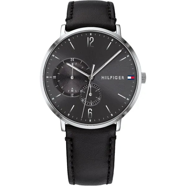 Tommy Hilfiger Brooklyn 1791509 férfi karóra, 40 mm, fekete számlap, bőr szíj