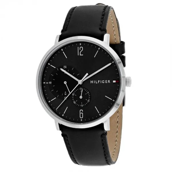 Tommy Hilfiger Brooklyn 1791509 férfi karóra, 40 mm, fekete számlap, bőr szíj