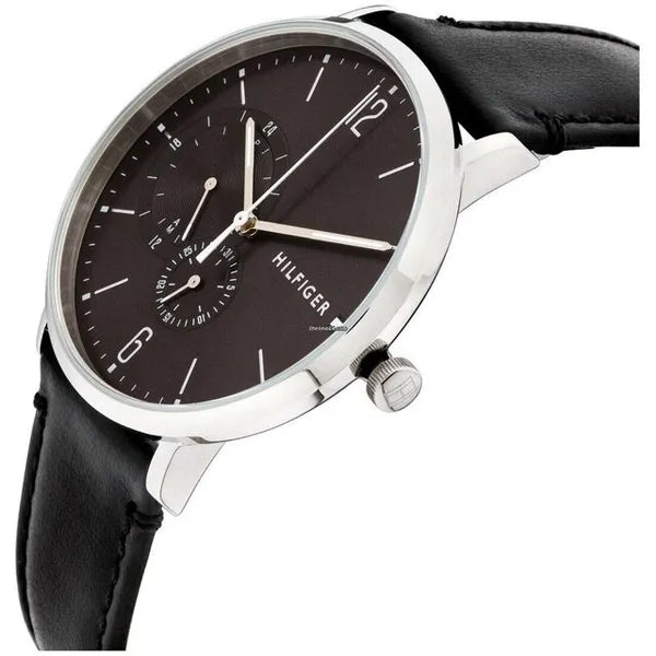 Tommy Hilfiger Brooklyn 1791509 férfi karóra, 40 mm, fekete számlap, bőr szíj