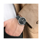 Tommy Hilfiger Brooklyn 1791509 férfi karóra, 40 mm, fekete számlap, bőr szíj