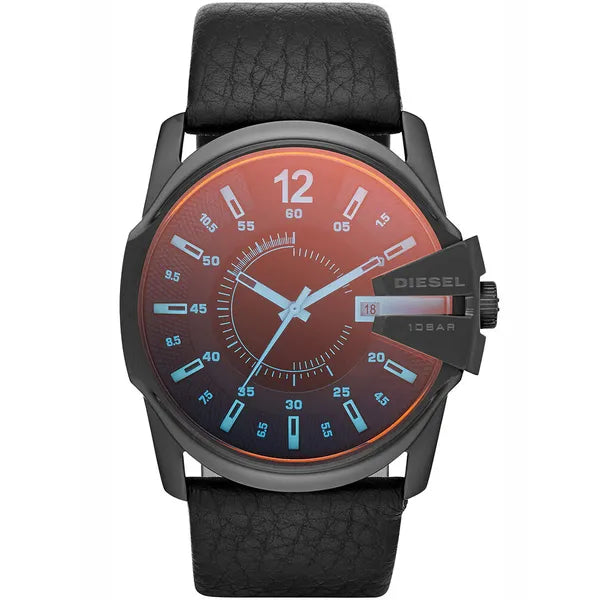 Diesel Mega Chief DZ1657 férfi kronográf karóra, 52 mm, WR100, bőr szíj