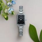 Casio LTP-V009D-1E női karóra, fekete számlap, acél szíj, WR30