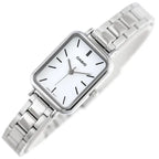 Casio női karóra LTP-V009D-7E, ezüst rozsdamentes acél szíj, fehér számlap