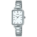 Casio női karóra LTP-V009D-7E, ezüst rozsdamentes acél szíj, fehér számlap