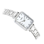 Casio női karóra LTP-V009D-7E, ezüst rozsdamentes acél szíj, fehér számlap