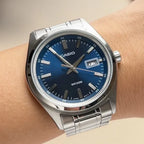 Casio MTP-B180D-2A férfi karóra, acél szíj, kék számlap, WR50, 41 mm