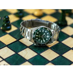 Casio MTD-135D-3A férfi karóra, zöld számlap, acél szíj, 44 mm, WR50