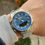 Casio AMW-880D-2A1 férfi karóra, 47 mm, kék számlap, acél szíj, WR50