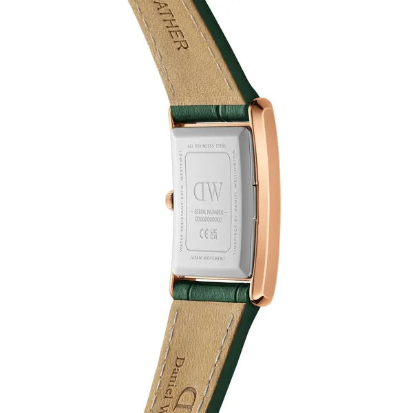 Daniel Wellington női karóra 22 mm, zöld számlap, bőrszíj, arany tok DW00100694