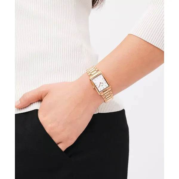 Daniel Wellington Bound 3-Link női karóra, téglalap, rózsaarany, kvarc, 22 mm