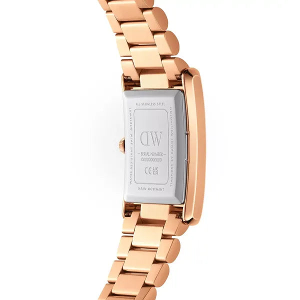 Daniel Wellington Bound 3-Link női karóra, téglalap, rózsaarany, kvarc, 22 mm