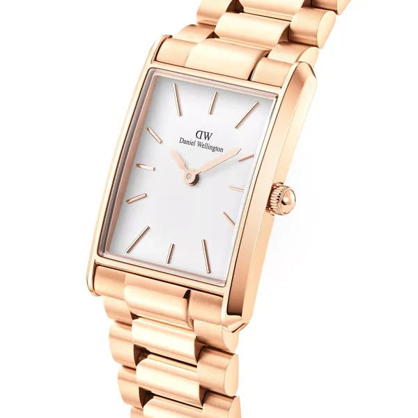 Daniel Wellington Bound 3-Link női karóra, téglalap, rózsaarany, kvarc, 22 mm