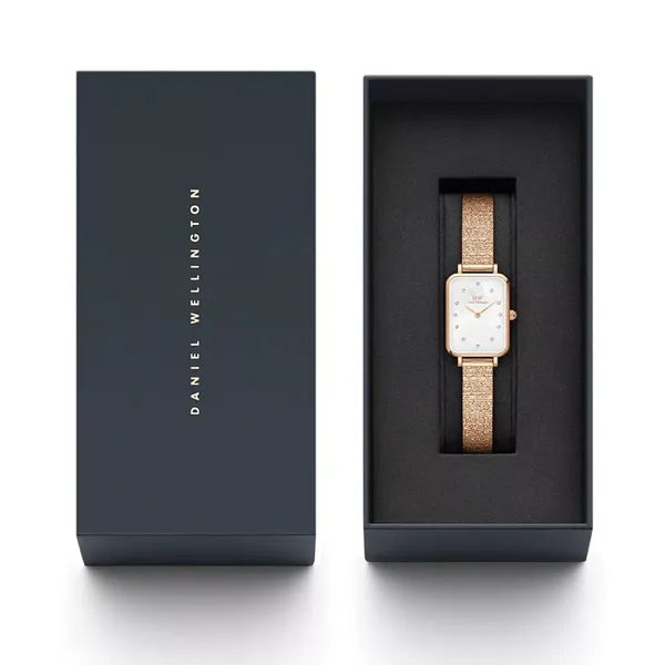 Daniel Wellington Quadro Lumine női karóra, 20 mm, rozéarany, gyöngyház DW00100578
