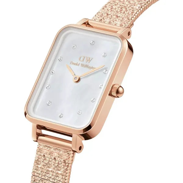Daniel Wellington Quadro Lumine női karóra, 20 mm, rozéarany, gyöngyház DW00100578