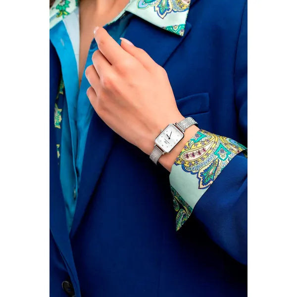 Daniel Wellington Quadro Lumine női karóra 20 mm, ezüst, gyöngyház, DW00100580
