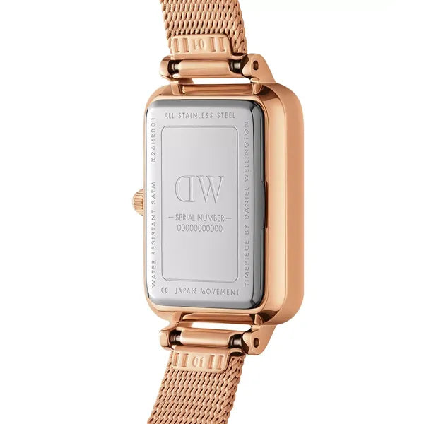 Daniel Wellington Quadro DW00100484 női karóra, rózsaarany, téglalap, acél WR30