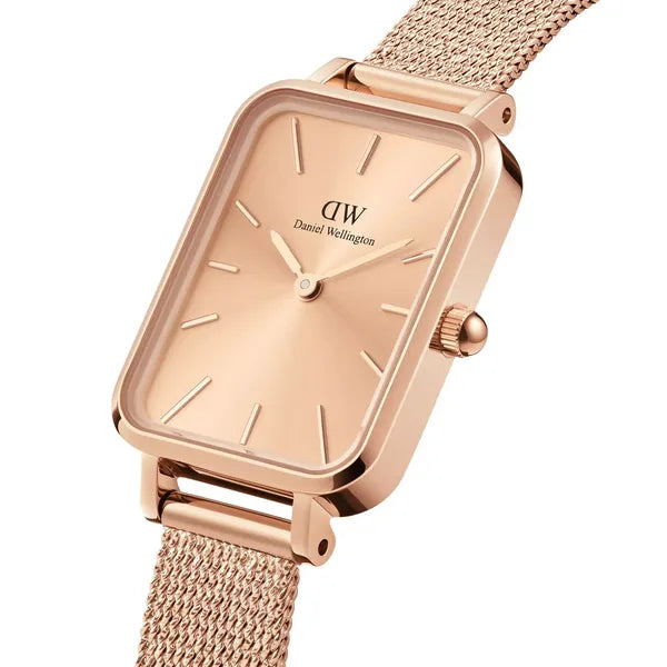 Daniel Wellington Quadro DW00100484 női karóra, rózsaarany, téglalap, acél WR30