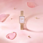Daniel Wellington Quadro női karóra, 20 mm, rózsaarany, gyöngyház, acél szíj