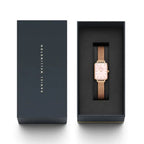Daniel Wellington Quadro női karóra, 20 mm, rózsaarany, gyöngyház, acél szíj