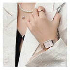 Daniel Wellington Quadro női karóra, 20 mm, rózsaarany, gyöngyház, acél szíj