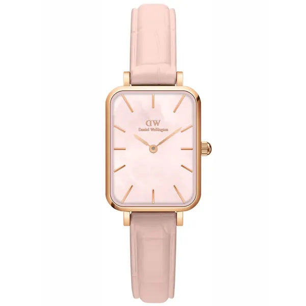 Daniel Wellington Quadro Pearl női karóra 20 mm, rózsaarany, rózsaszín bőrszíj