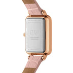 Daniel Wellington Quadro Pearl női karóra 20 mm, rózsaarany, rózsaszín bőrszíj