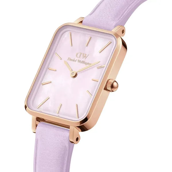 Daniel Wellington Quadro Lavender női karóra, 20 mm, rózsaarany, lila bőr