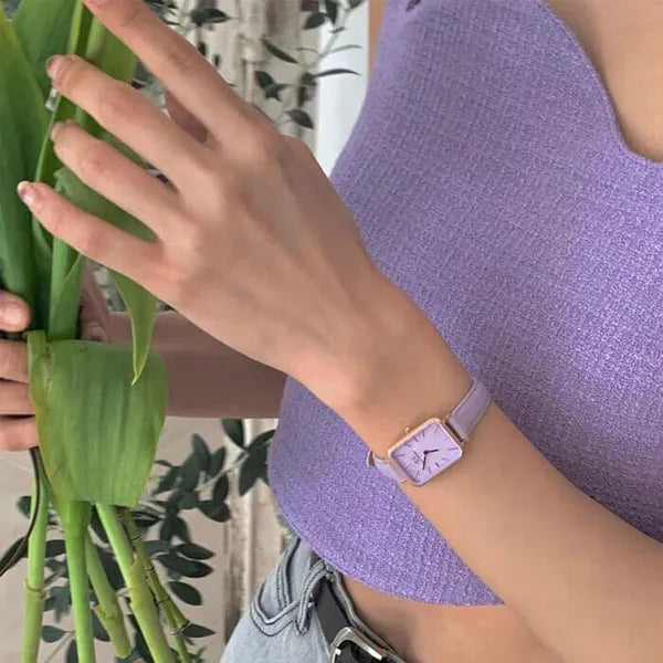 Daniel Wellington Quadro Lavender női karóra, 20 mm, rózsaarany, lila bőr