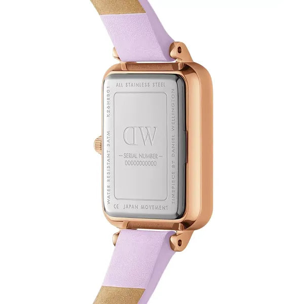Daniel Wellington Quadro Lavender női karóra, 20 mm, rózsaarany, lila bőr