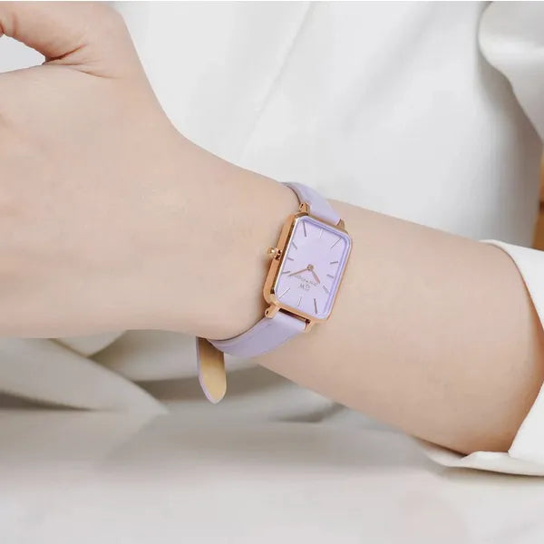 Daniel Wellington Quadro Lavender női karóra, 20 mm, rózsaarany, lila bőr