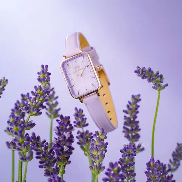 Daniel Wellington Quadro Lavender női karóra, 20 mm, rózsaarany, lila bőr