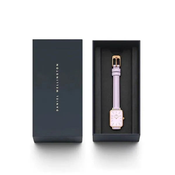 Daniel Wellington Quadro Lavender női karóra, 20 mm, rózsaarany, lila bőr