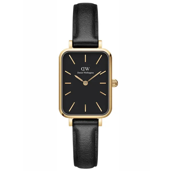 Daniel Wellington Quadro Sheffield női óra, 20 mm, fekete/arany, bőr