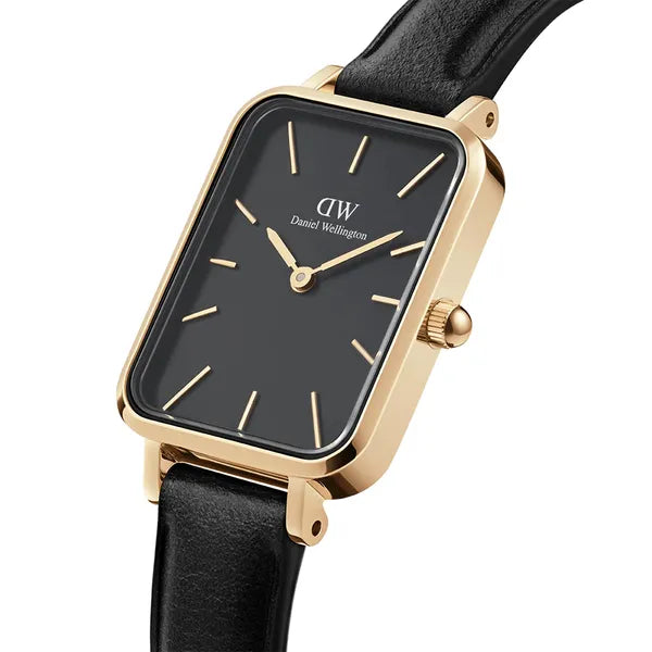 Daniel Wellington Quadro Sheffield női óra, 20 mm, fekete/arany, bőr