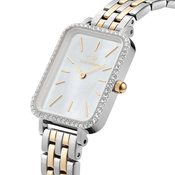 Daniel Wellington Quadro Lumine női karóra, két tónusú, téglalap, DW00100671