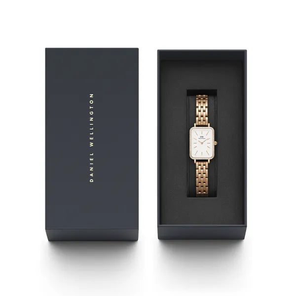 Daniel Wellington Quadro női karóra, rózsaarany, gyöngyház számlap téglalap tok