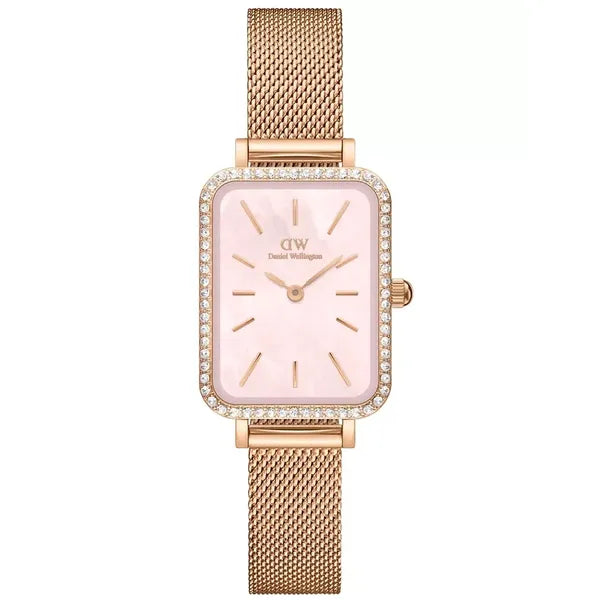 Daniel Wellington Quadro Lumine Bezel női karóra, rózsaarany, 20 mm, kvarc