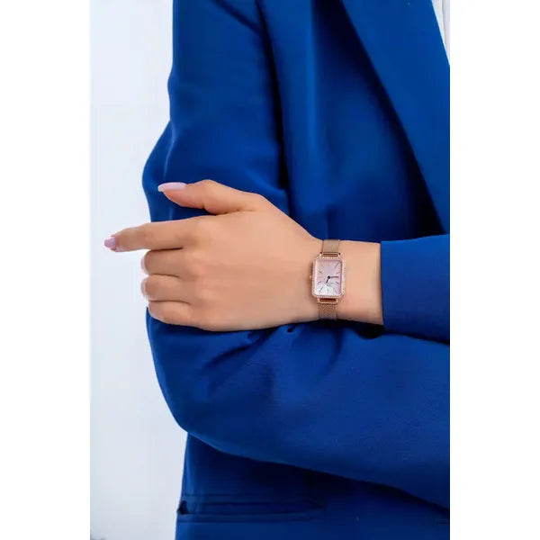 Daniel Wellington Quadro Lumine Bezel női karóra, rózsaarany, 20 mm, kvarc