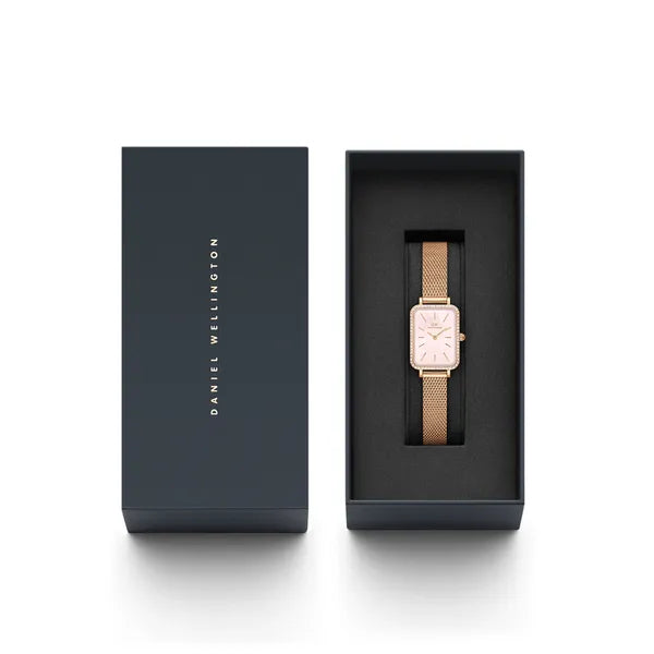 Daniel Wellington Quadro Lumine Bezel női karóra, rózsaarany, 20 mm, kvarc