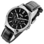 Casio MTP-V300L-1A férfi karóra, 41 mm, fekete számlap, bőr szíj
