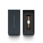 Daniel Wellington Quadro Mini Melrose női karóra, 15 mm, rózsaarany, fehér