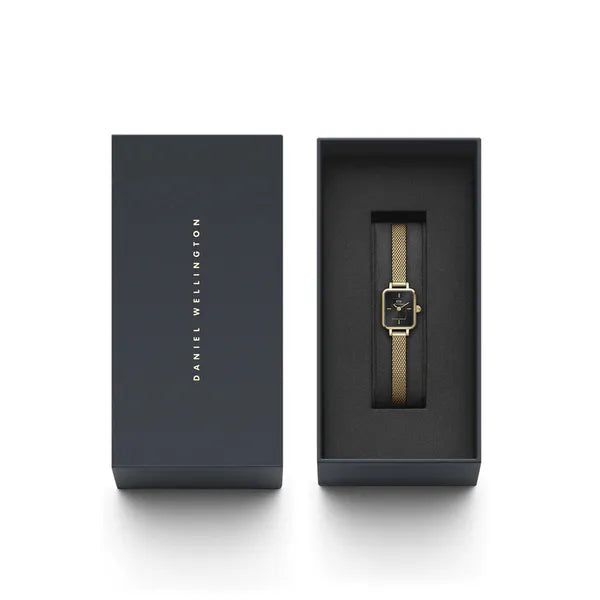 Daniel Wellington Quadro Mini DW00100652 női karóra 15 mm, arany/fekete, kvarc