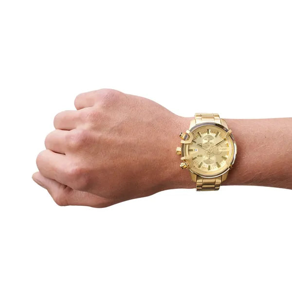 Diesel Griffed DZ4573 kronográf férfi karóra, aranyszínű acél, 48 mm, WR50